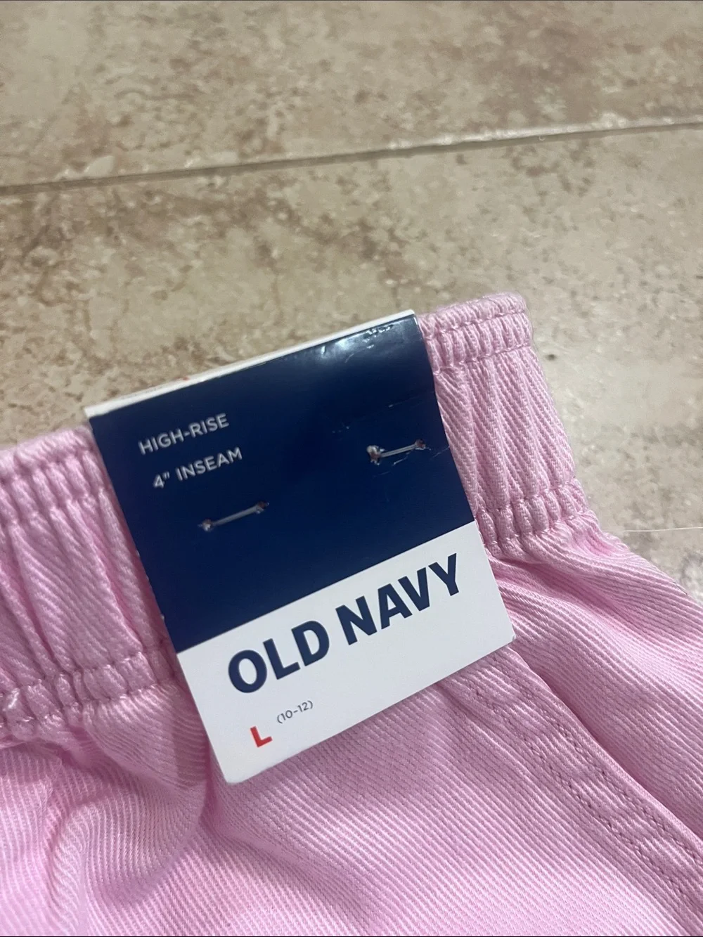 Old Navy Pink and Denim-Blue Kids Drawstring Shorts